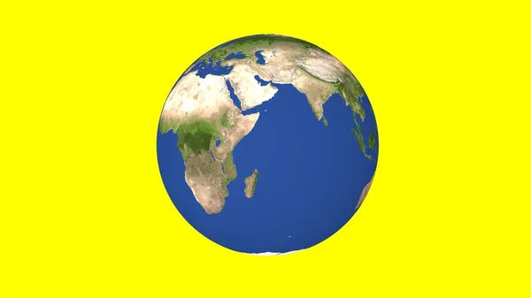 Planète Terre Sur Fond Jaune Globe — Photo