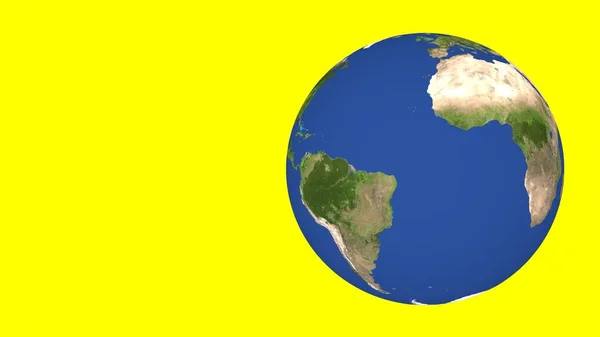 Planet Earth Yellow Background Globe — Stock Photo, Image