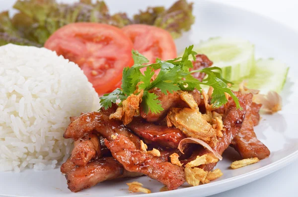 Fried Pork with Rice — Stock Photo, Image