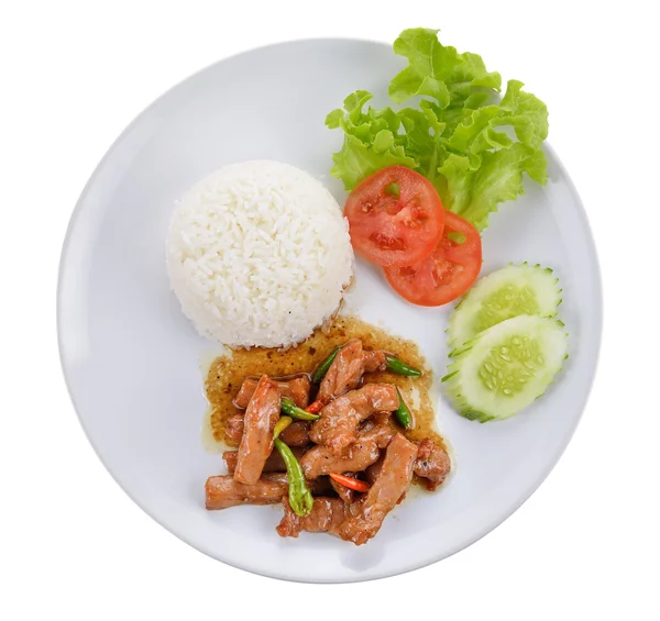 Fried Pork with Rice — Stock Photo, Image