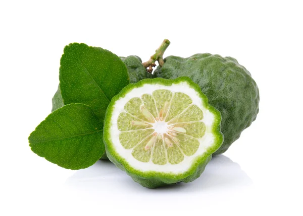 Bergamot with leaf on white background — Stock Photo, Image