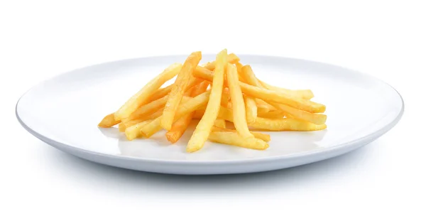 Frites sur assiette blanche — Photo