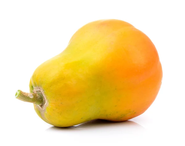 Érett papaya fehér háttér — Stock Fotó