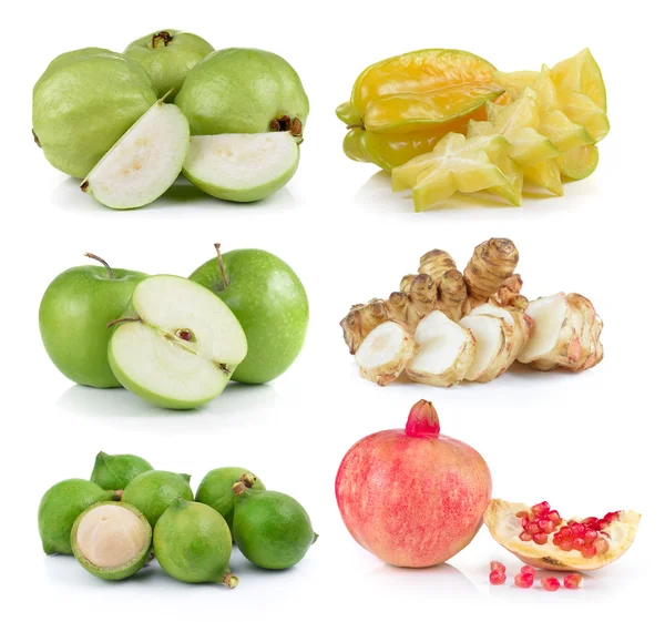 Guava, mela stellata, mela, macadamia, topinambur, melograno — Foto Stock