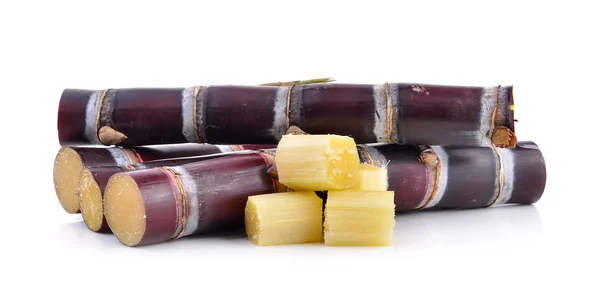 Beyaz arkaplanda şeker kamışı