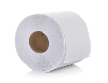 beyaz arkaplanda tuvalet kağıdı