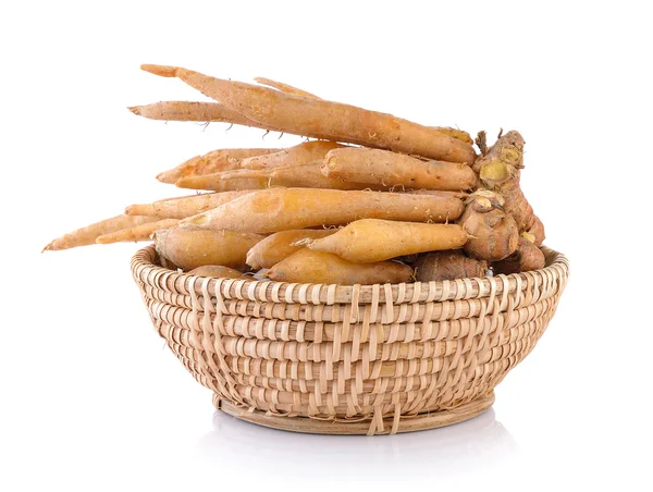Finger root in basket on white background — Stock Photo, Image