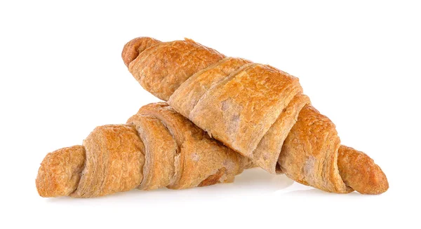 Croissant auf weißem Hintergrund — Stockfoto