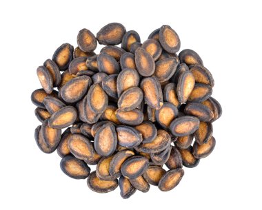 Beyaz arkaplanda izole edilmiş karpuz tohumları