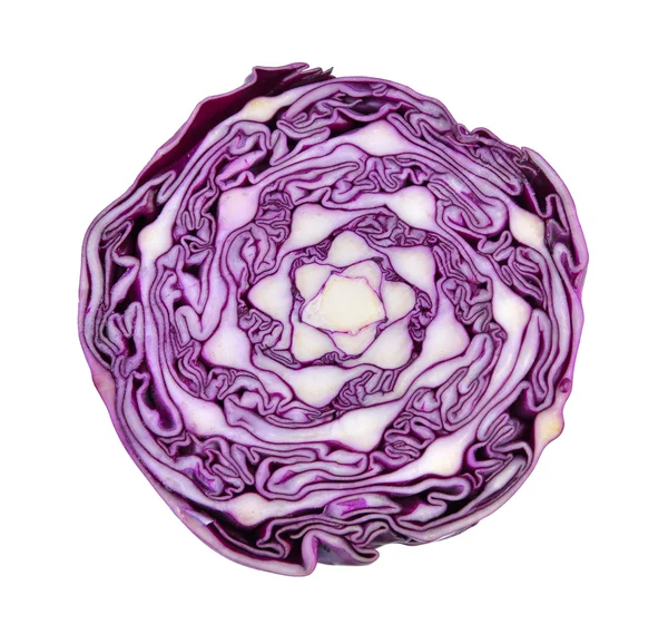Half Purple cabbage isolated on white background — Stock Photo, Image