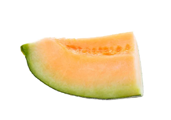 Meloen plakjes geïsoleerd op witte achtergrond — Stockfoto