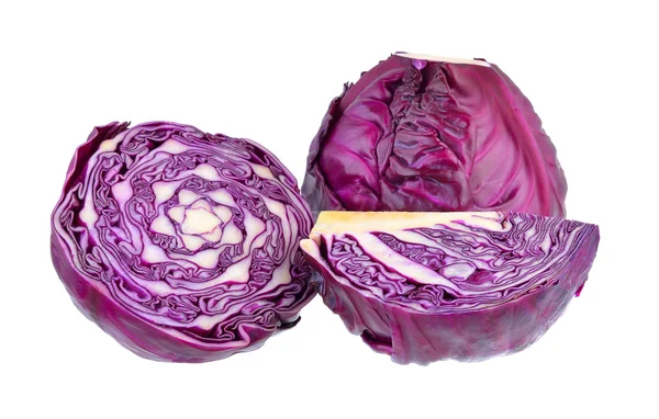 Purple cabbage isolated on white background — Stock Photo, Image