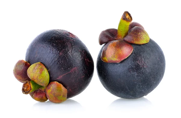 Mangosteen izolované na bílém pozadí — Stock fotografie