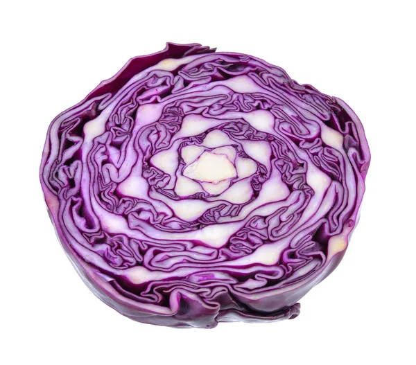 Half Purple cabbage isolated on white background — Stock Photo, Image