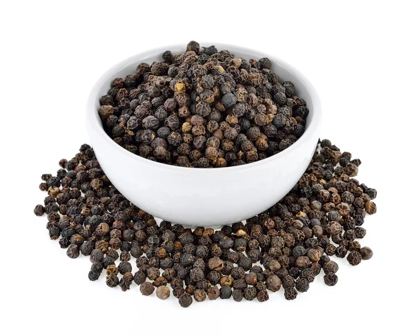 Peppercorn in white bowl — Stock Photo, Image