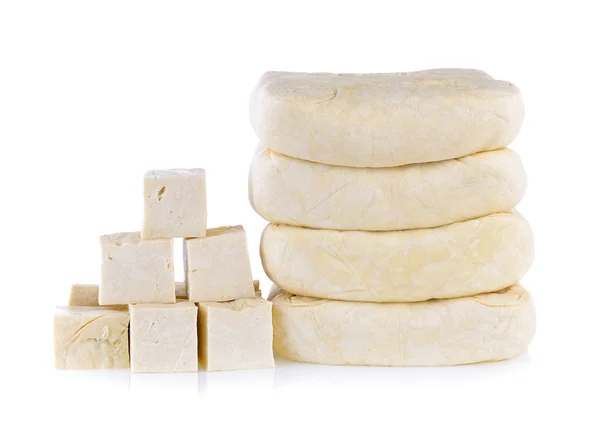 Tofu isolado no fundo branco — Fotografia de Stock