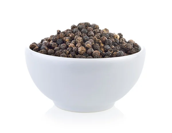 Peppercorn in white bowl — Stock Photo, Image