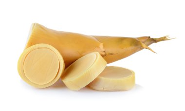 Beyaz arkaplanda bambu filizleri