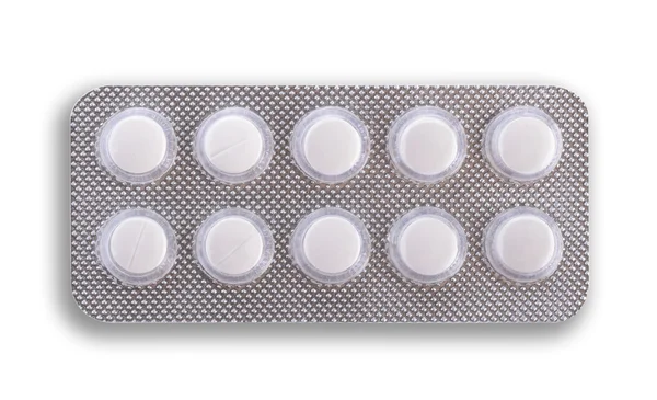 Confezioni blister argento raccolta pillole — Foto Stock