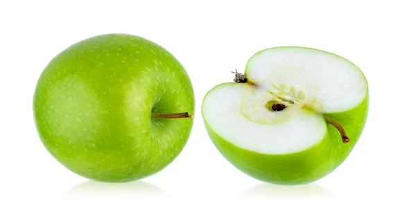 Ripe green apple isolated on white background — Stock Photo, Image