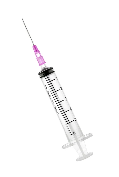 Lege spuit voor injectie geïsoleerd op witte achtergrond — Stockfoto