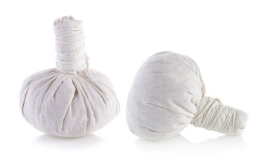 Top beyaz arka plan üzerinde sıkıştırarak spa bitkisel