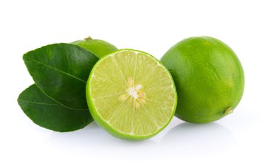 Limes beyaz zemin üzerine