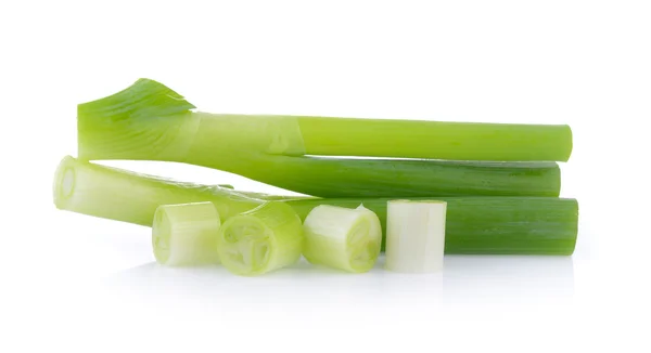 Green onion slice on white background — Stock Photo, Image