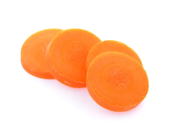 Tranche carotte onj fond blanc — Photo
