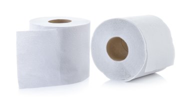 beyaz arkaplanda tuvalet kağıdı