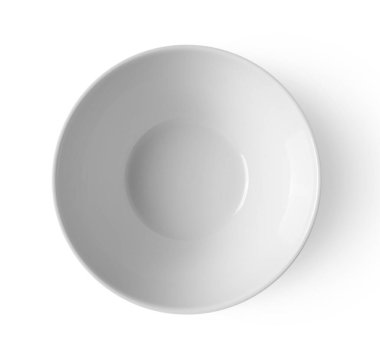 Beyaz kase beyaz arkaplan görünümünde izole