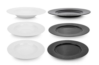 boş seramik plaka beyaz arkaplanda izole