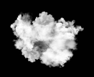 Siyah arkaplanda beyaz bulut izole