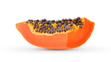 papaya dilimi beyaz arkaplanda izole