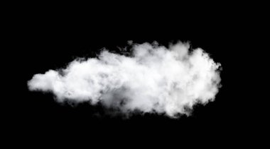 Siyah arkaplanda beyaz bulutlar izole