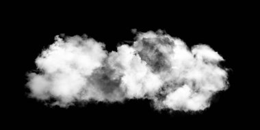 Siyah arkaplanda beyaz bulutlar izole