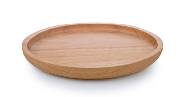 Ahşap plaka beyaz arkaplanda izole