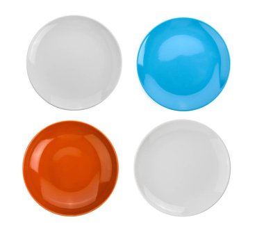 seramik plaka beyaz arkaplan üst görünümünde izole