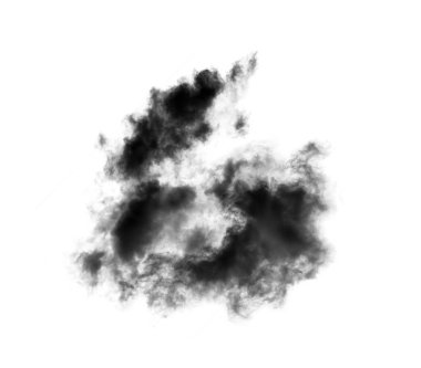 Siyah bulutlar veya beyaz arkaplanda duman