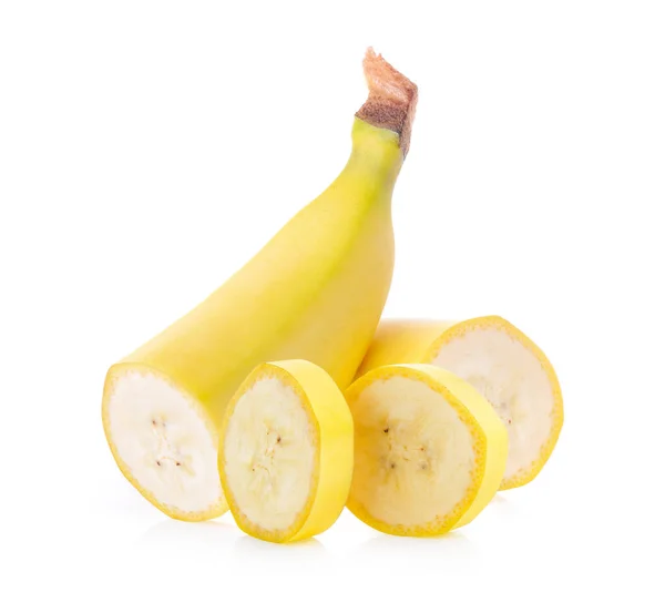 Banan Isolerad Vit Bakgrund — Stockfoto