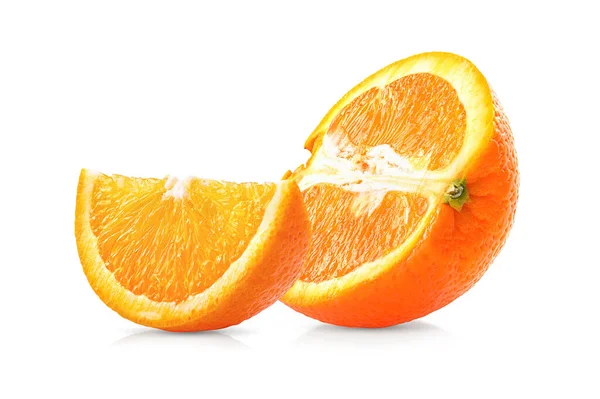 Φέτα Πορτοκαλιού Λευκό Φόντο — Φωτογραφία Αρχείου