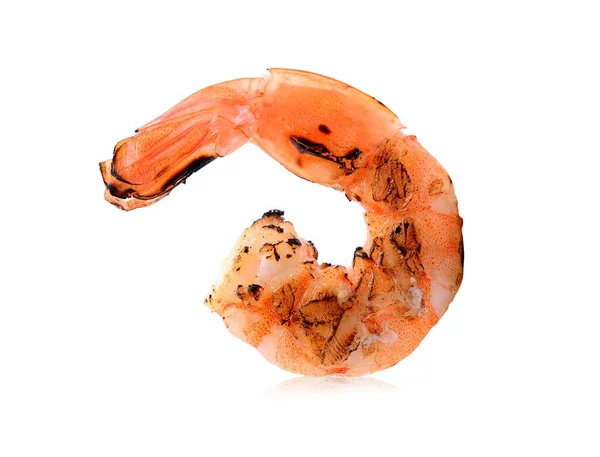 Grilované Krevety Izolované Bílém Pozadí — Stock fotografie