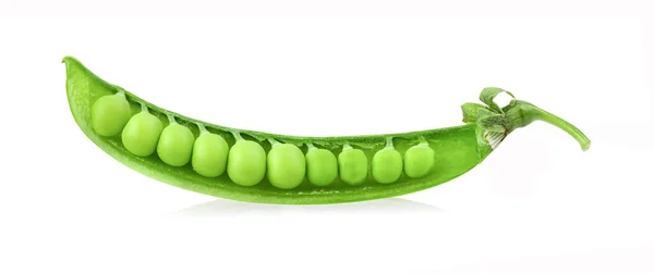 Zelený Hrášek Izolovaný Bílém Pozadí — Stock fotografie