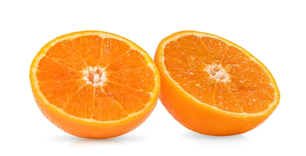 Hälfte Mandarine Oder Clementine Isoliert Auf Weißem Hintergrund — Stockfoto