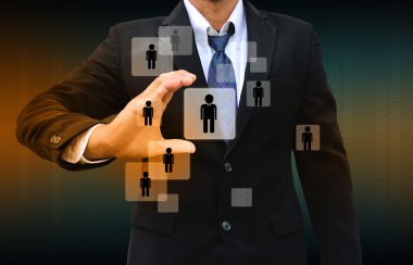 Businessman Choosing the right person clipart