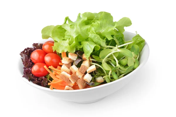 Salad in plate isolated on white background — Stock Photo, Image