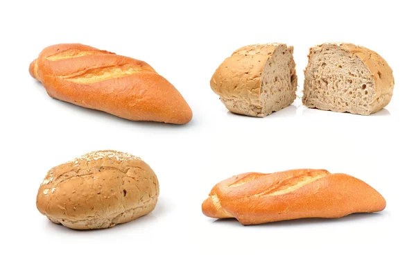 Volkoren brood geïsoleerd op witte achtergrond — Stockfoto