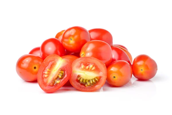 Pomodori susina su sfondo bianco — Foto Stock