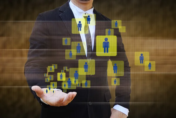 Choosing the right person on a group of business people — Stock Photo, Image