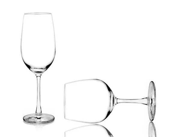 Pusty kieliszek do wina. izolowany na białym tle — Zdjęcie stockowe